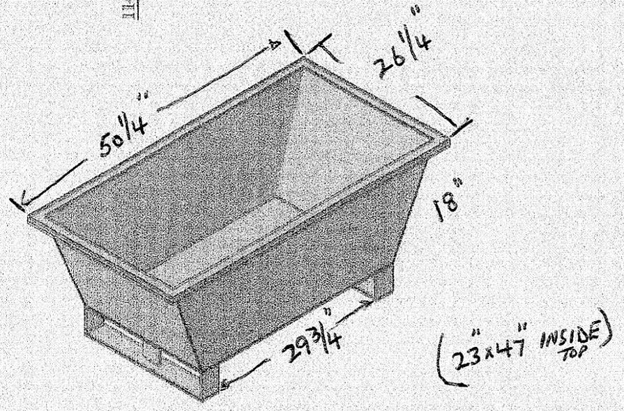 Mortar box steel 10 cubic feet