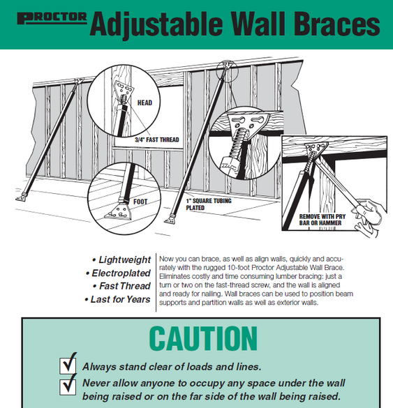 Wall brace adjustable 10 foot