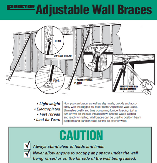 Wall brace adjustable 10 foot