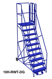 Mobile ladder 10 step 90" platform height w/walkouts