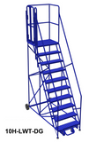 Mobile ladder 10 step 90" platform height w/walkouts