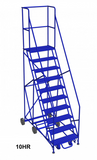 Mobile ladder 10 step w/diamond channel grating