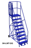 Mobile ladder 9 step 81" platform height w/walkouts