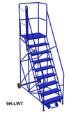 Mobile ladder 9 step 81" platform height w/walkouts