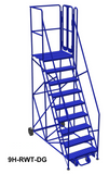 Mobile ladder 9 step 81" platform height w/walkouts