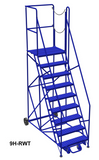 Mobile ladder 9 step 81" platform height w/walkouts
