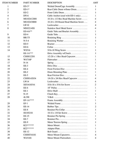 REAR CABLE DRUM WITH INNER DRUM