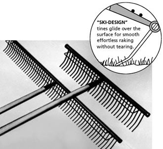 Thatch rake 28 inch swath, 40 tines