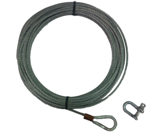 Cable replacement with shackle for wall jack